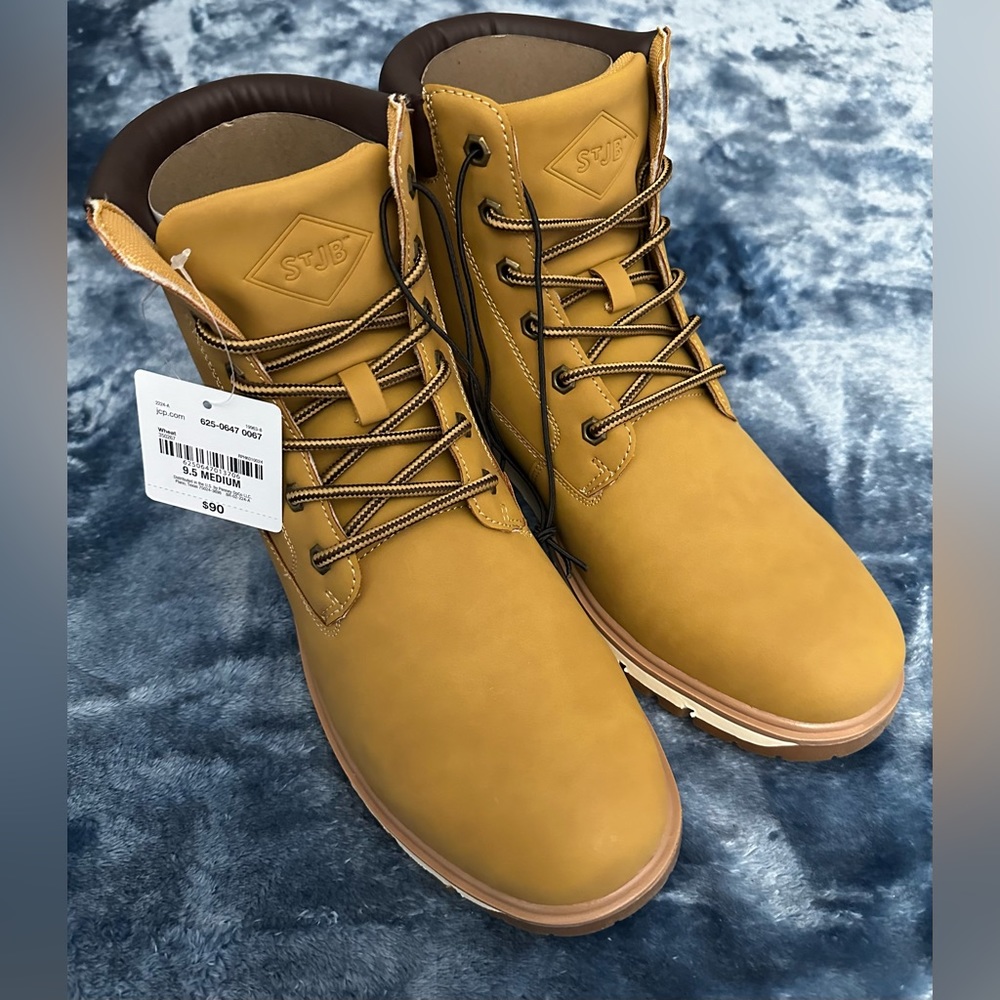 St. John's Bay Mens Brock Block Heel Lace Up Boots